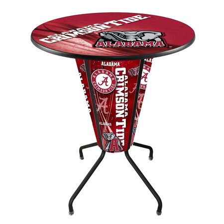 Holland Bar Stool Co Lighted 42" Black Alabama Pub Table, 36" dia. Top L218B42Alabma36RAL-Ele-D2